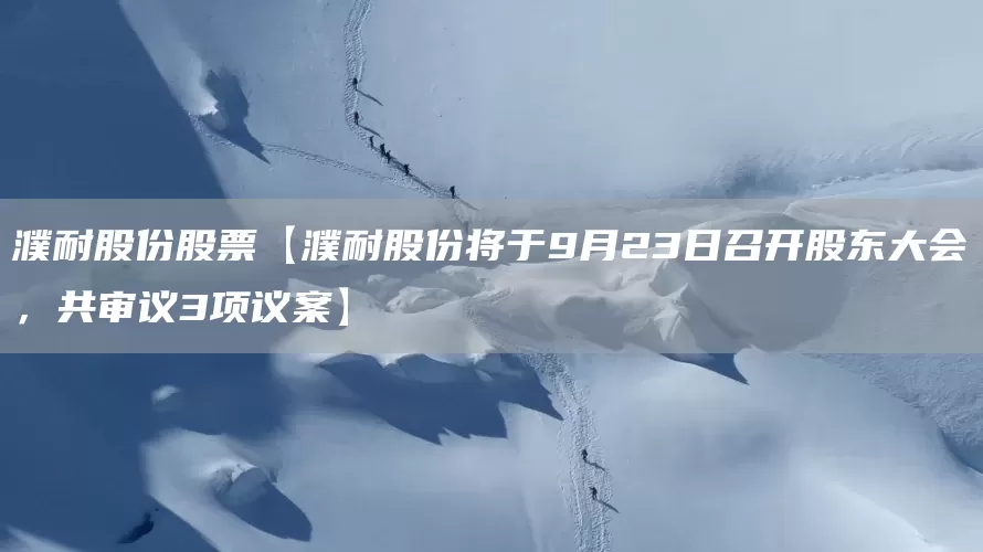 濮耐股份股票【濮耐股份将于9月23日召开股东大会，共审议3项议案】(图1)