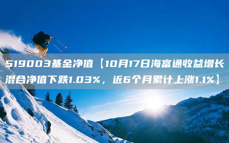 519003基金净值【10月17日海富通收益增长混合净值下跌1.03%，近6个月累计上涨1.1%】(图1)