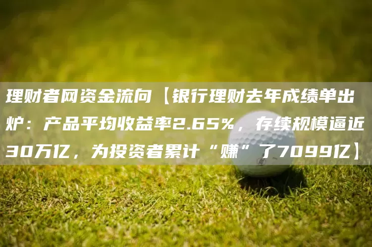 理财者网资金流向【银行理财去年成绩单出炉：产品平均收益率2.65%，存续规模逼近30万亿，为投资者累计“赚”了7099亿】(图1)